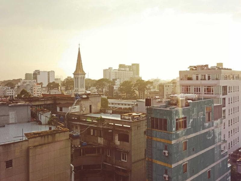 Vue sur Tunis depuis l'île
